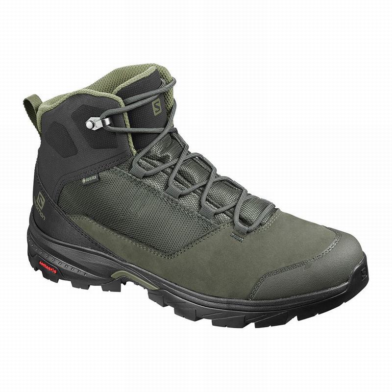 Botas De Montaña Salomon Hombre Verde Oliva / Negras - Salomon Argentina OUTWARD GORE-TEX ,182495-XU